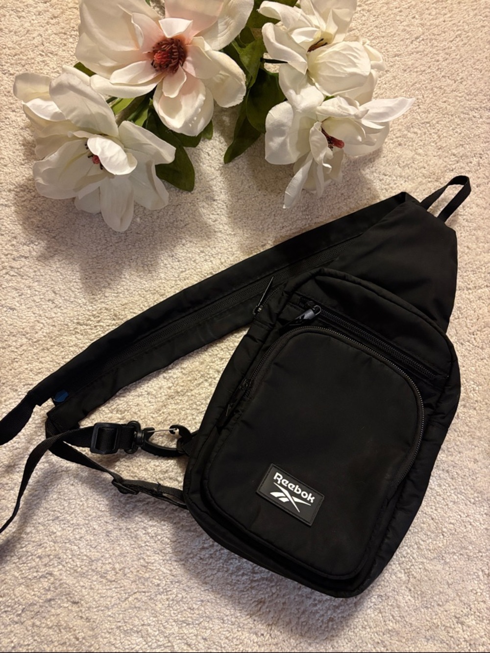 Reebok Black Nylon Sling Bag or Backpack